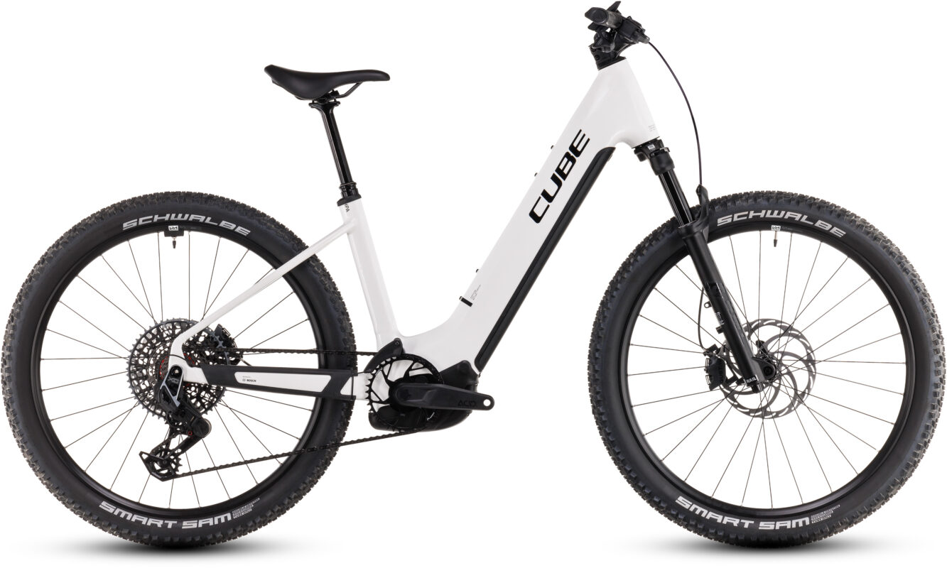 Cube Reaction Hybrid SLT 800 metallicwhite´n´black – Cuadro abierto