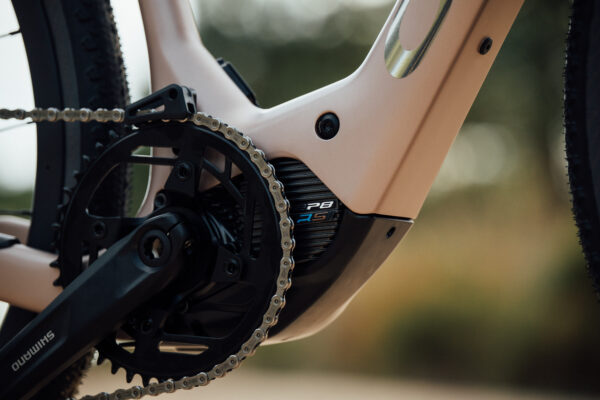 Detalle del cuadro de carbono y motor Shimano EP801 de la Orbea Denna Detalle del cuadro de carbono y motor Shimano EP801 de la Orbea Denna