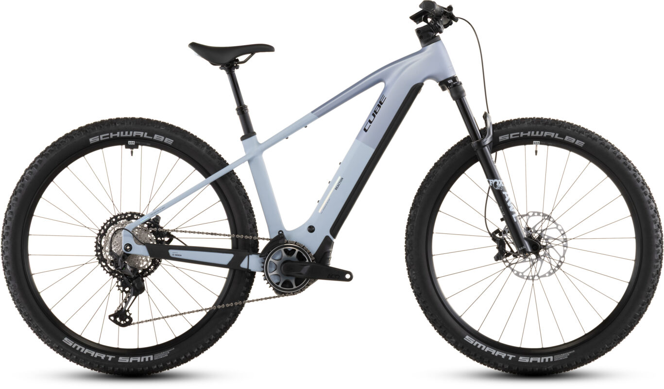 Cube Reaction Hybrid SLX 800 Wh gauzegrey´n´iceblue – Bicicleta Eléctrica de montaña 2026 Barra alta