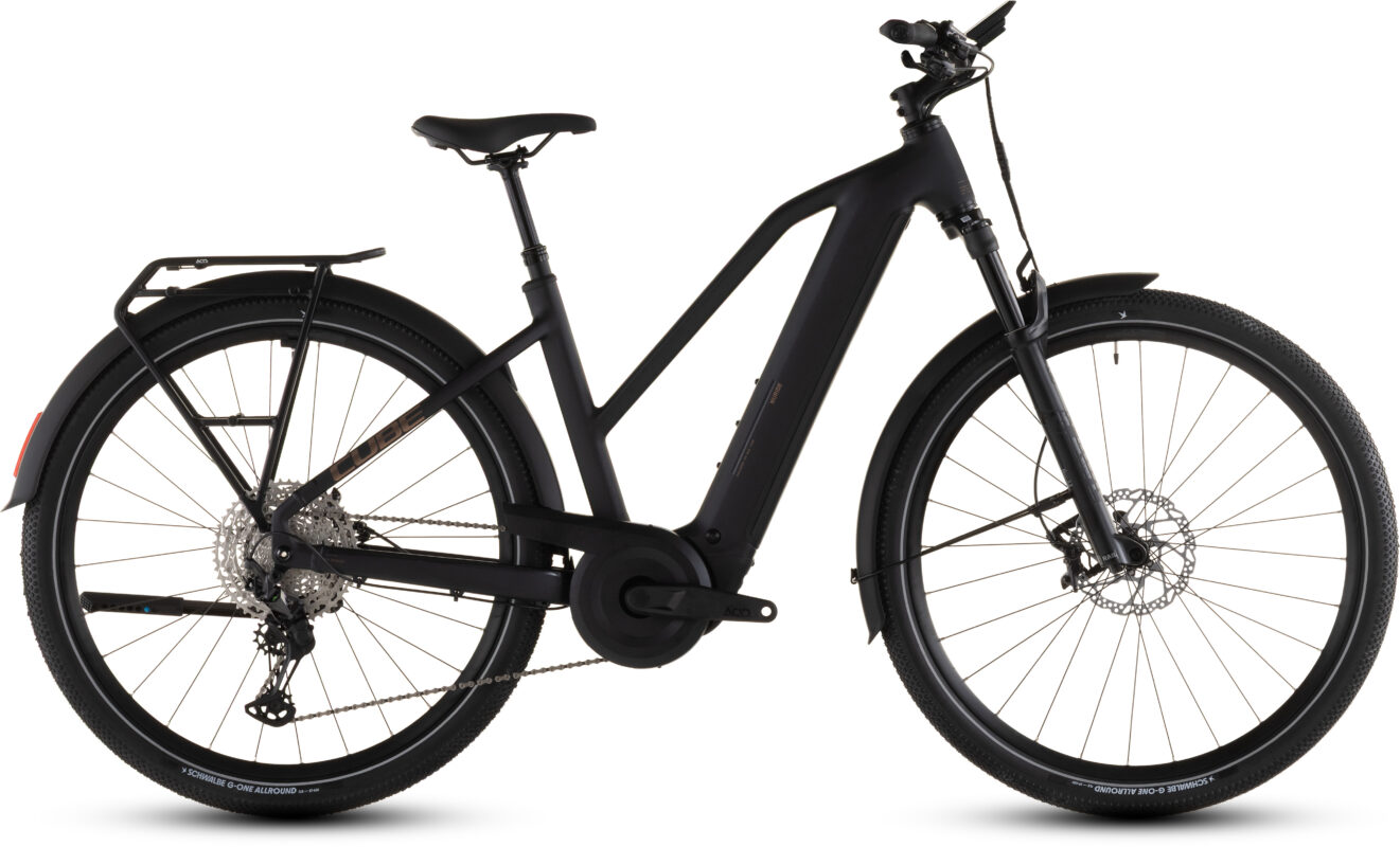 Cube Nuride Hybrid SLX 800 Wh black´n´gold – Bicicleta Eléctrica Trekking 2026 Cuadro semiabierto