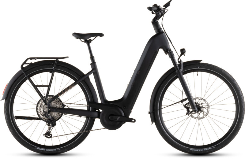 Cube Nuride Hybrid SLX 800 Wh black´n´gold - Bicicleta Eléctrica Trekking 2026 Cuadro abierto