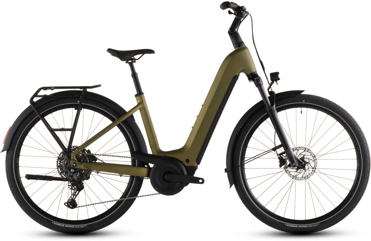 Cube Touring Hybrid Pro 800 Wh goldenlime´n´black – Bicicleta Eléctrica Trekking 2026 Cuadro abierto