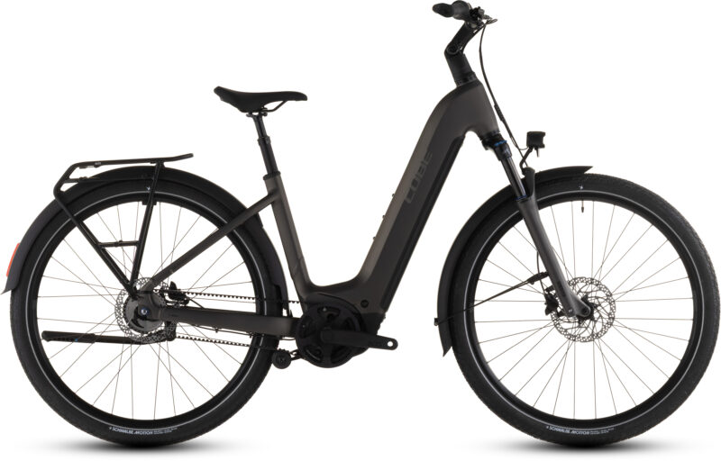 Cube Touring Hybrid Comfort SLX 800 Wh charcoal´n´chrome - Bicicleta Eléctrica Trekking 2026 Cuadro abierto