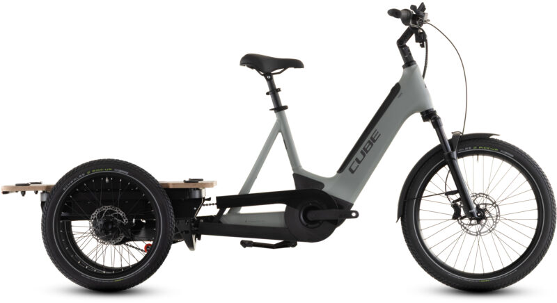 Cube Trike Flatbed Hybrid 750 Wh swampgrey´n´reflex - Bicicleta Eléctrica Cargo 2026