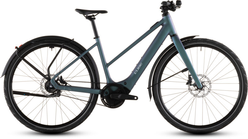 Cube Editor Hybrid SLT 400X FE smaragdgrey´n´prism - Bicicleta Eléctrica Urbana 2026 Cuadro semiabierto