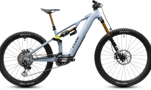 Bicicleta eléctrica Cube AMS Hybrid 177 C:62 Super TM 600X artichoke´n´lime – vista lateral | Ebike.es