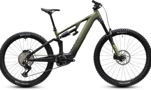 Bicicleta eléctrica Cube AMS Hybrid 177 C:62 TM 600X reedgreen´n´gills – vista lateral | Ebike.es