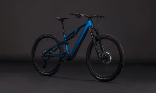 Bicicleta eléctrica Cube AMS Hybrid ONE44 C:68X SLX 400X nebula´n´black – vista frontal | Ebike.es