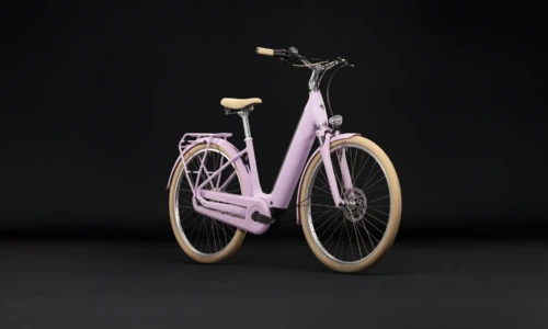 Bicicleta eléctrica Cube Aruba Hybrid 600 cottoncandy´n´creme Cuadro abierto – vista frontal | Ebike.es