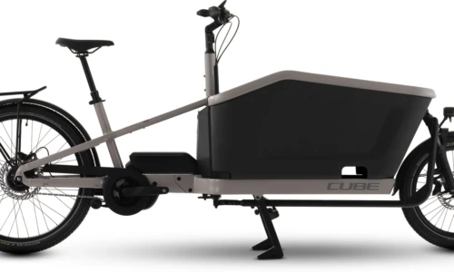 Bicicleta eléctrica Cube Cargo Hybrid Comfort Pro 800 oatgrey´n´reflex – vista lateral | Ebike.es