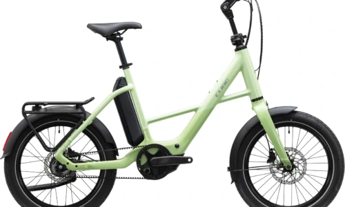 Bicicleta eléctrica Cube Compact Hybrid Deluxe 540 lindgreen´n´reflex – vista lateral | Ebike.es