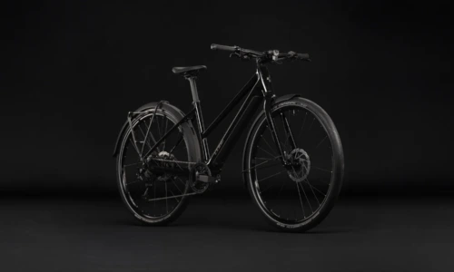 Bicicleta eléctrica Cube Editor Hybrid ONE 360 FE black´n´irongrey Cuadro semiabierto – vista frontal | Ebike.es