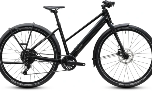 Bicicleta eléctrica Cube Editor Hybrid ONE 360 FE black´n´irongrey Cuadro semiabierto – vista lateral | Ebike.es