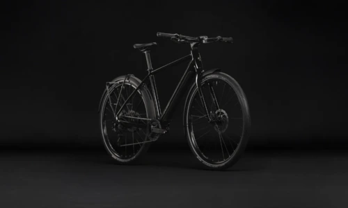 Bicicleta eléctrica Cube Editor Hybrid ONE 360 FE black´n´irongrey Barra alta – vista frontal | Ebike.es