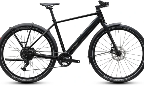 Bicicleta eléctrica Cube Editor Hybrid ONE 360 FE black´n´irongrey Barra alta – vista lateral | Ebike.es