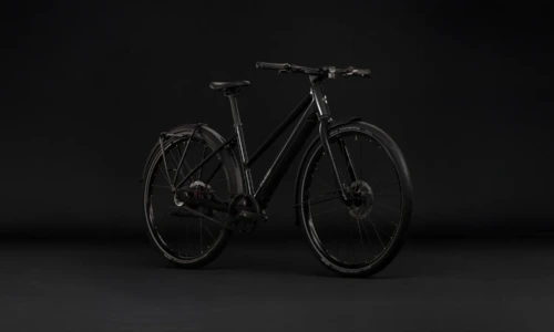 Bicicleta eléctrica Cube Editor Hybrid Pro 360 FE black´n´irongrey Cuadro semiabierto – vista frontal | Ebike.es