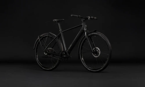Bicicleta eléctrica Cube Editor Hybrid Pro 360 FE black´n´irongrey Barra alta – vista frontal | Ebike.es