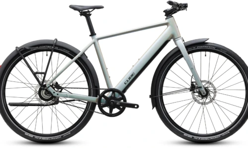 Bicicleta eléctrica Cube Editor Hybrid Pro 360 FE glintsand´n´black Barra alta – vista lateral | Ebike.es