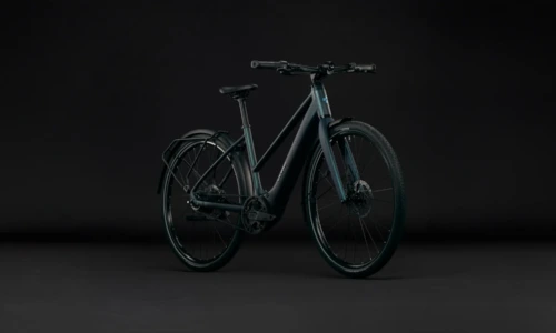 Cube Editor Hybrid SLX 400X FE glitterteal´n´black – Bicicleta Eléctrica Urbana 2027 Cuadro semiabierto ebike.es Gran tienda de bicicletas eléctricas en España 9 Bicicleta eléctrica Cube Editor Hybrid SLX 400X FE glitterteal´n´black Cuadro semiabierto – vista frontal | Ebike.es
