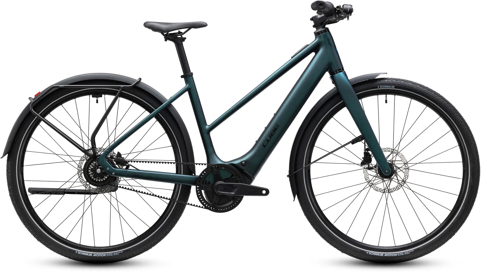 Cube Editor Hybrid SLX 400X FE glitterteal´n´black – Bicicleta Eléctrica Urbana 2027 Cuadro semiabierto ebike.es Gran tienda de bicicletas eléctricas en España Bicicleta eléctrica Cube Editor Hybrid SLX 400X FE glitterteal´n´black Cuadro semiabierto – vista lateral | Ebike.es