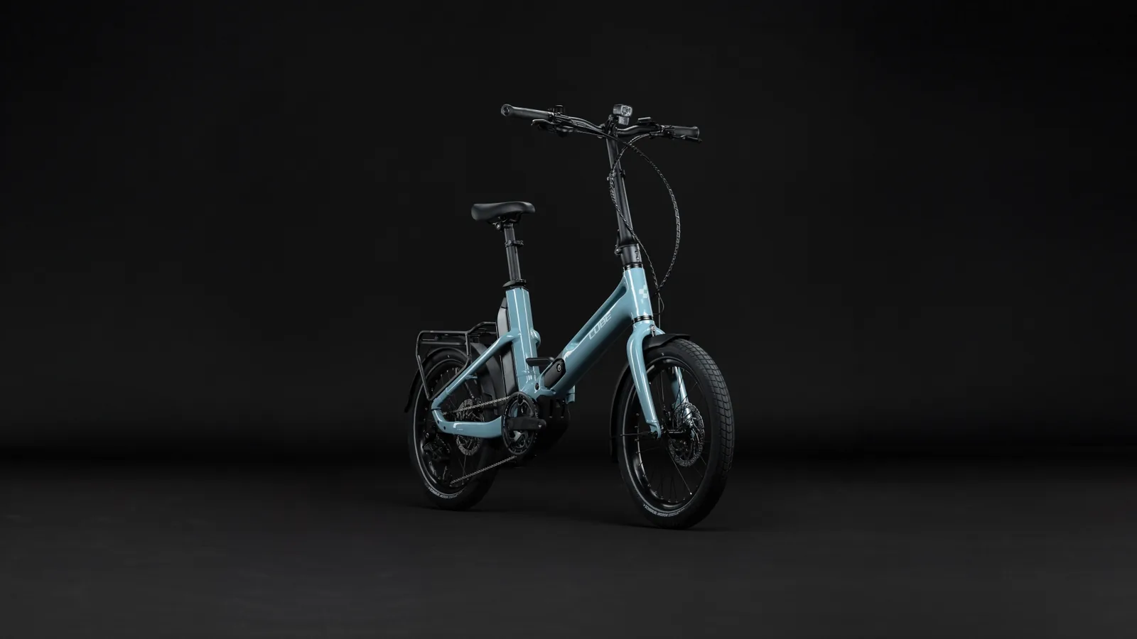Cube Fold Hybrid 540 Wh arubablue´n´blue – Bicicleta Eléctrica Urbana 2027 ebike.es Gran tienda de bicicletas eléctricas en España 2 Bicicleta eléctrica Cube Fold Hybrid 540 arubablue´n´blue – vista frontal | Ebike.es