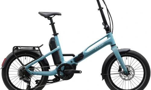 Bicicleta eléctrica Cube Fold Hybrid 540 arubablue´n´blue – vista lateral | Ebike.es