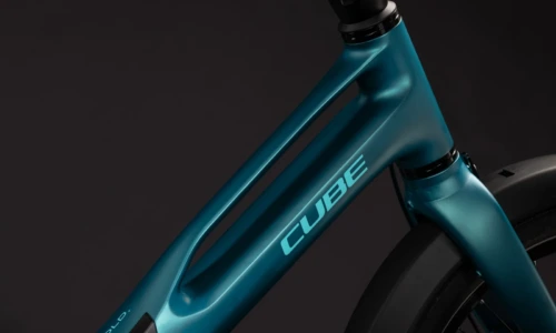 Bicicleta eléctrica Cube Fold Hybrid Deluxe 540 metallicpetrol´n´sea – detalle 1 | Ebike.es