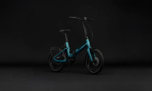 Bicicleta eléctrica Cube Fold Hybrid Deluxe 540 metallicpetrol´n´sea – vista frontal | Ebike.es