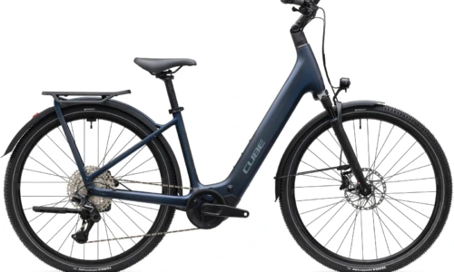 Bicicleta eléctrica Cube Kathmandu Hybrid C:62 Pro 400X liquidsteel´n´prizm Cuadro abierto – vista lateral | Ebike.es