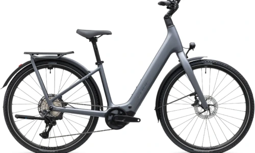 Bicicleta eléctrica Cube Kathmandu Hybrid C:62 SLT 400X ashgrey´n´prizm Cuadro abierto – vista lateral | Ebike.es