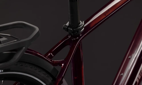 Bicicleta eléctrica Cube Kathmandu Hybrid C:62 SLX 400X liquidred´n´red Barra alta – detalle 2 | Ebike.es