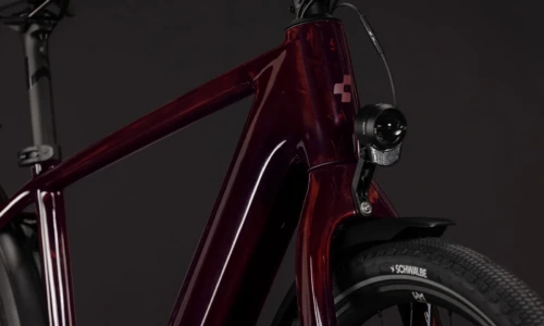 Bicicleta eléctrica Cube Kathmandu Hybrid C:62 SLX 400X liquidred´n´red Barra alta – detalle 5 | Ebike.es