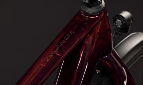 Bicicleta eléctrica Cube Kathmandu Hybrid C:62 SLX 400X liquidred´n´red Barra alta – detalle 6 | Ebike.es