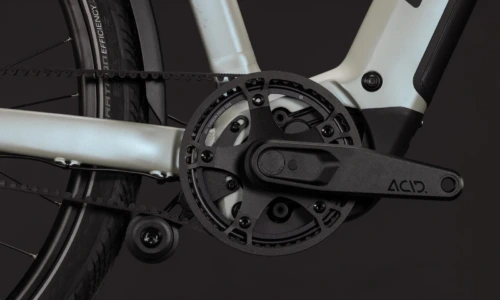 Bicicleta eléctrica Cube Kathmandu Hybrid Deluxe EXC 800 glintsand´n´black Barra alta – detalle 3 | Ebike.es