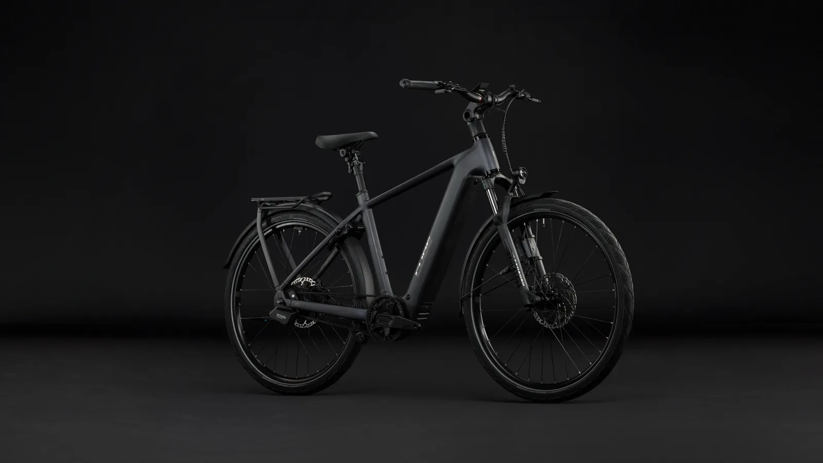 Cube Kathmandu Hybrid Deluxe EXC 800 Wh stealthgrey´n´grey – Bicicleta Eléctrica Trekking 2027 Barra alta ebike.es Gran tienda de bicicletas eléctricas en España 2 Bicicleta eléctrica Cube Kathmandu Hybrid Deluxe EXC 800 stealthgrey´n´grey Barra alta – vista frontal | Ebike.es