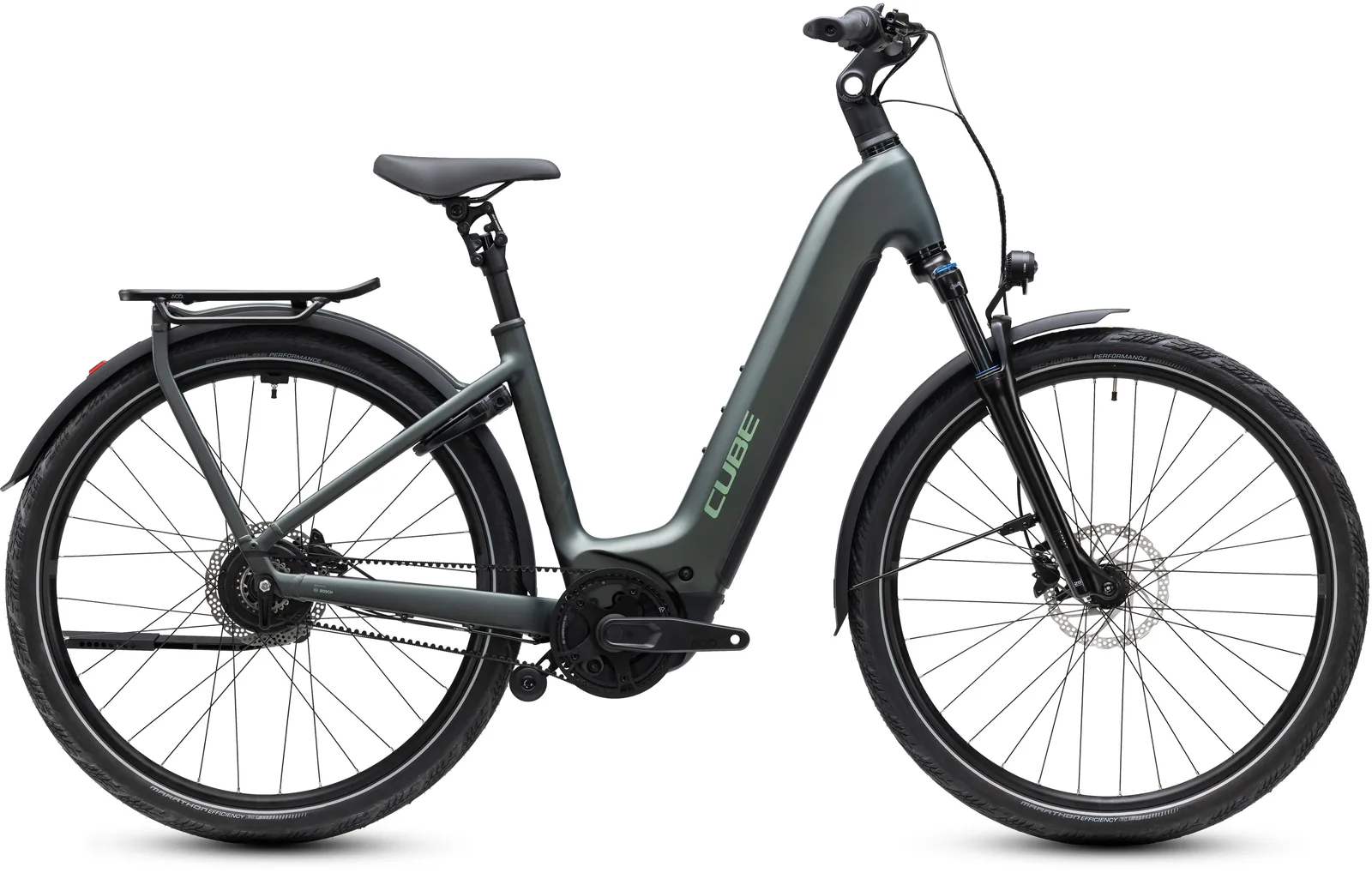 Cube Kathmandu Hybrid Deluxe Pro 800 Wh blackforest´n´chrome – Bicicleta Eléctrica Trekking 2027 Cuadro abierto