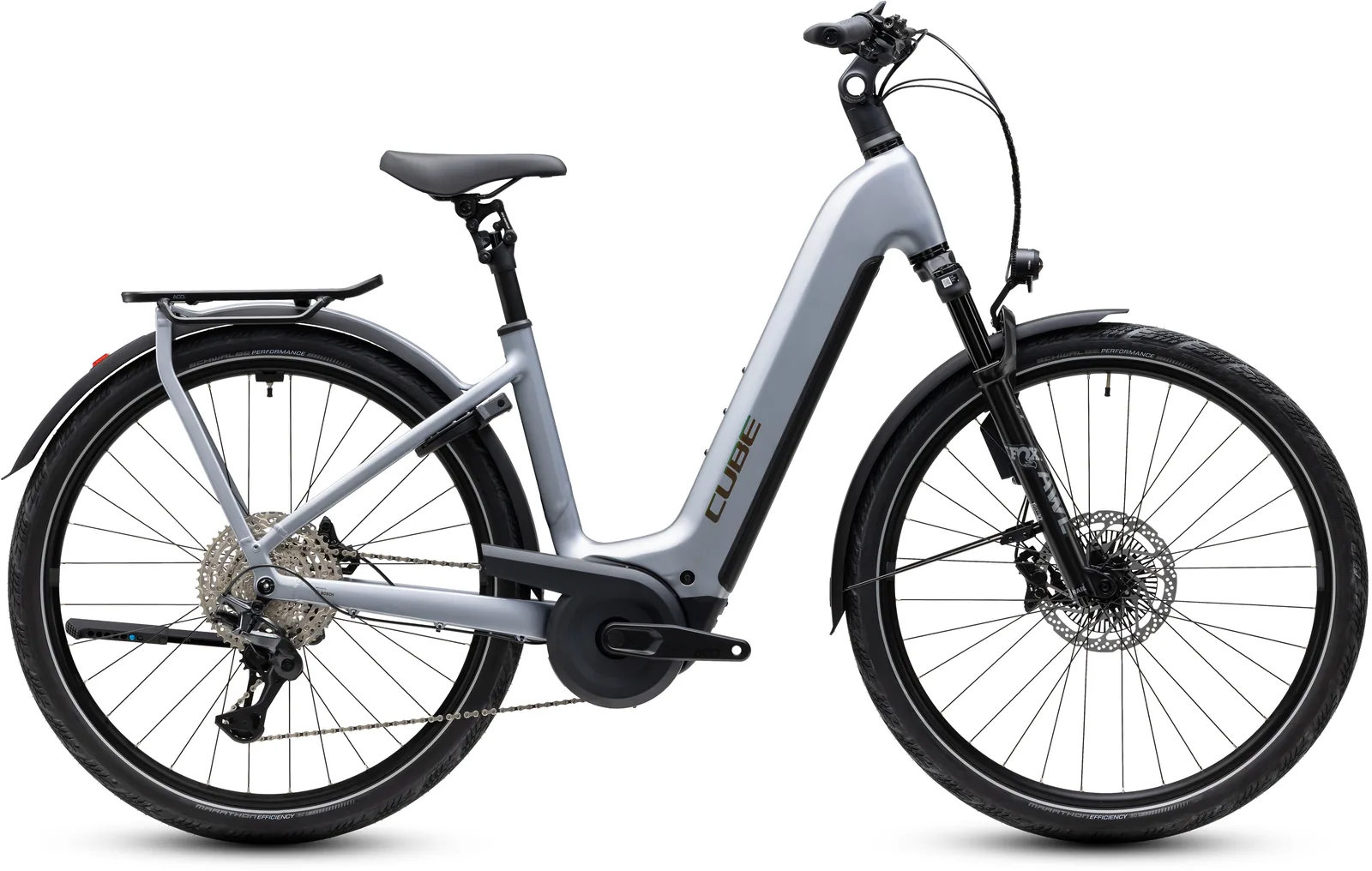 Cube Kathmandu Hybrid EXC 800 Wh slategrey´n´chrome – Bicicleta Eléctrica Trekking 2027 Cuadro abierto