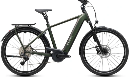 Bicicleta eléctrica Cube Kathmandu Hybrid EXC 800 stellar´n´chrome Barra alta – vista lateral | Ebike.es