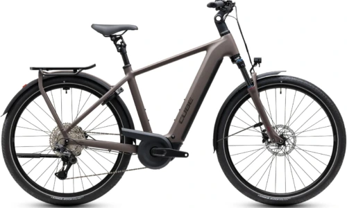 Bicicleta eléctrica Cube Kathmandu Hybrid ONE 800 cedar´n´chrome Barra alta – vista lateral | Ebike.es