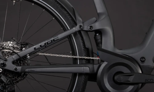 Bicicleta eléctrica Cube Kathmandu Hybrid ONE11 HPC Pro 800 slabgrey´n´black Barra alta – detalle 4 | Ebike.es