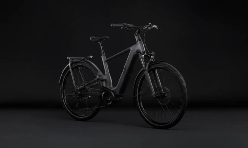 Bicicleta eléctrica Cube Kathmandu Hybrid ONE11 HPC Pro 800 slabgrey´n´black Barra alta – vista frontal | Ebike.es