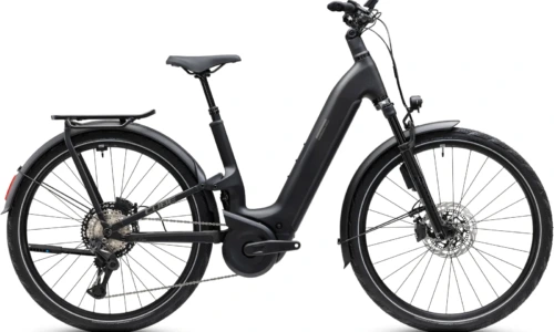 Bicicleta eléctrica Cube Kathmandu Hybrid ONE11 HPC SLT 800 carbon´n´silverdust Cuadro abierto – vista lateral | Ebike.es