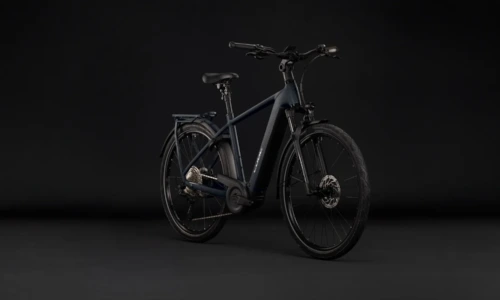 Cube Kathmandu Hybrid Pro 800 Wh coal´n´black – Bicicleta Eléctrica Trekking 2027 Barra alta ebike.es Gran tienda de bicicletas eléctricas en España 9 Bicicleta eléctrica Cube Kathmandu Hybrid Pro 800 coal´n´black Barra alta – vista frontal | Ebike.es