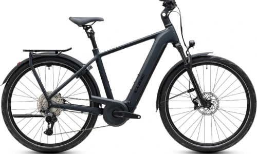 Bicicleta eléctrica Cube Kathmandu Hybrid Pro 800 coal´n´black Barra alta – vista lateral | Ebike.es