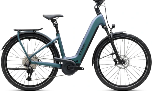 Bicicleta eléctrica Cube Kathmandu Hybrid Pro 800 smaragdgrey´n´black Cuadro abierto – vista lateral | Ebike.es