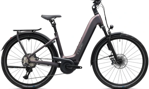 Bicicleta eléctrica Cube Kathmandu Hybrid SLT 800 mysticgraphite´n´reflex Cuadro abierto – vista lateral | Ebike.es