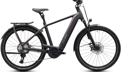 Bicicleta eléctrica Cube Kathmandu Hybrid SLT 800 mysticgraphite´n´reflex Barra alta – vista lateral | Ebike.es
