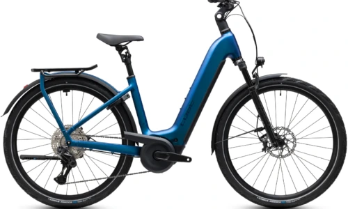 Bicicleta eléctrica Cube Kathmandu Hybrid SLX 800 nebula´n´prizm Cuadro abierto – vista lateral | Ebike.es