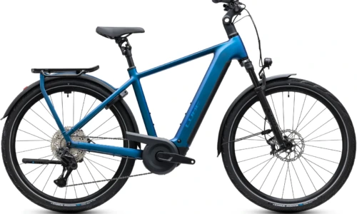Bicicleta eléctrica Cube Kathmandu Hybrid SLX 800 nebula´n´prizm Barra alta – vista lateral | Ebike.es