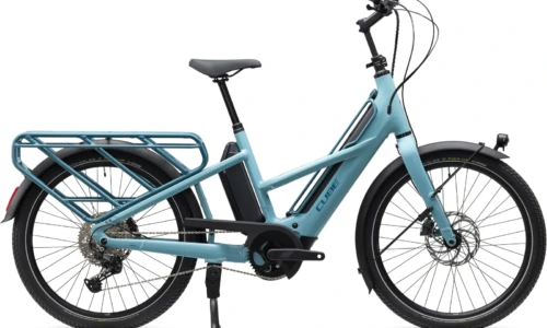 Bicicleta eléctrica Cube Longtail Hybrid 800 arubablue´n´blue – vista lateral | Ebike.es